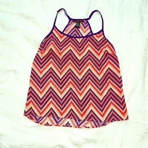 Multicolor sheer tank top